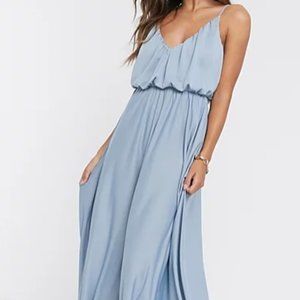 ASOS DESIGN cami maxi dress in dusky blue, US 6